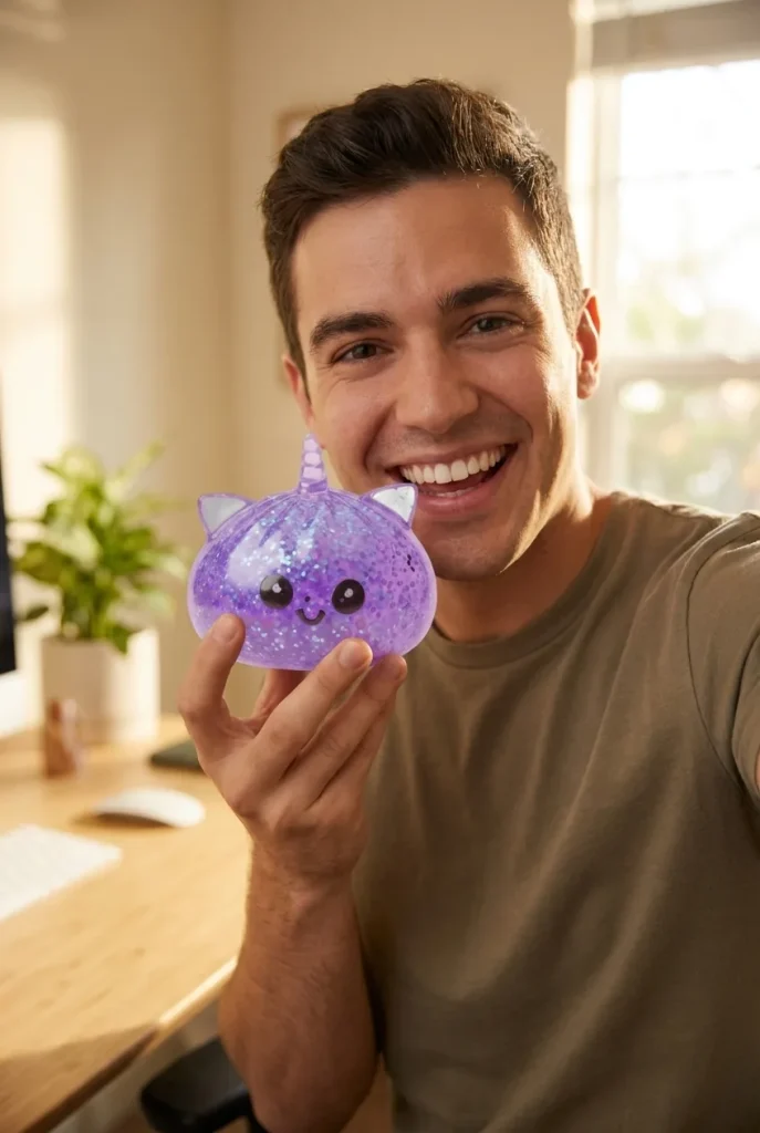 Dumpling Squishy Unicorno Glitter Viola — squishy antistress slow-rise kawaii
