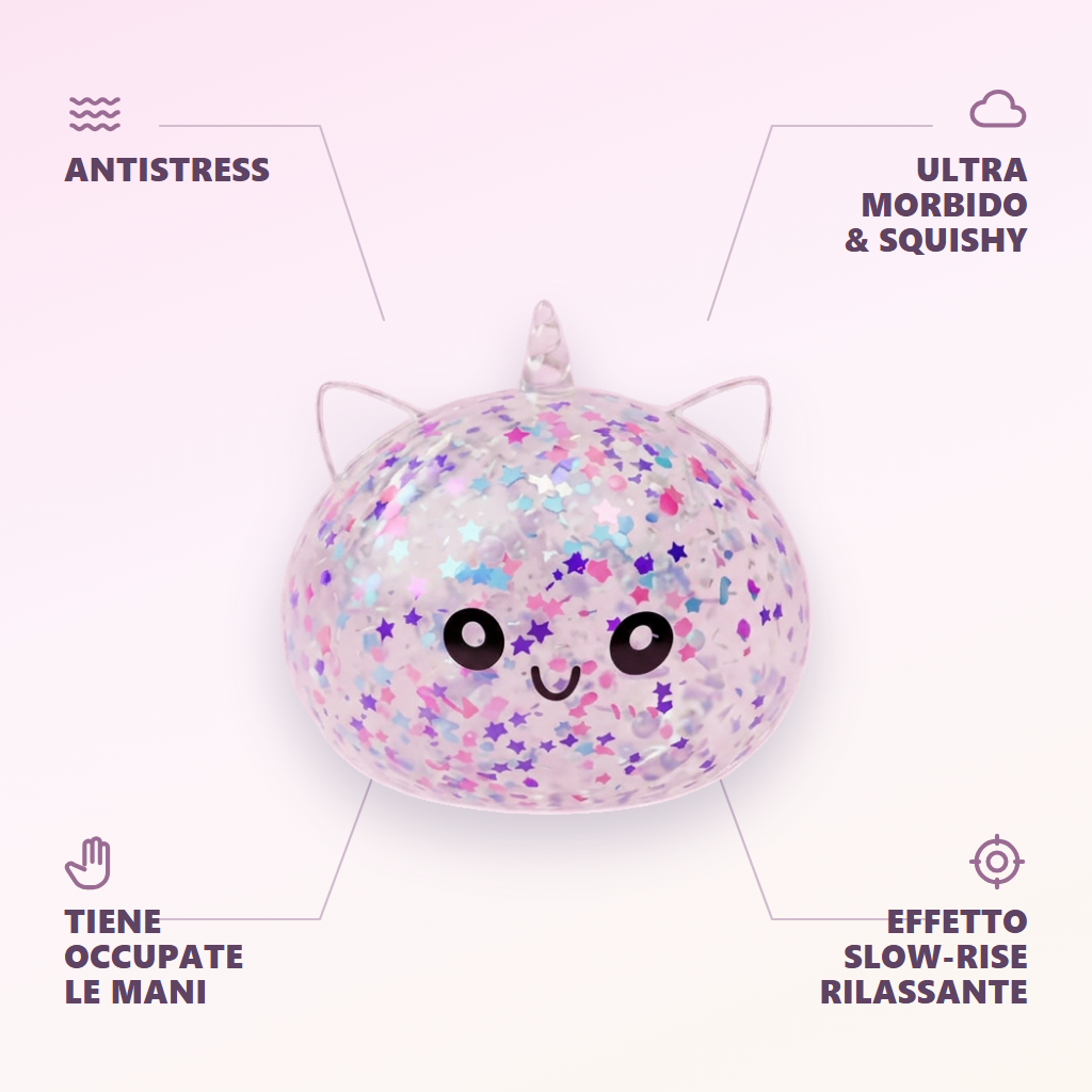 Dumpling Squishy Unicorno Bianco Sparkle — squishy antistress slow-rise kawaii