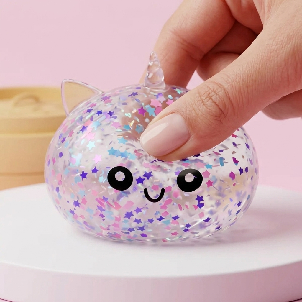 Dumpling Squishy Unicorno Bianco Sparkle — squishy antistress slow-rise kawaii