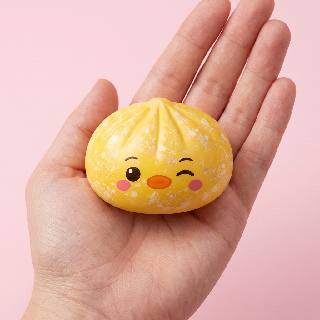 Squishy Dumpling Pinguino Giallo Burro — squishy antistress slow-rise kawaii