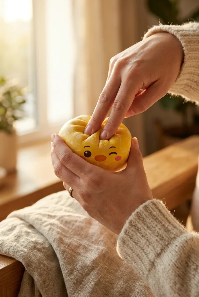 Squishy Dumpling Pinguino Giallo Burro — squishy antistress slow-rise kawaii