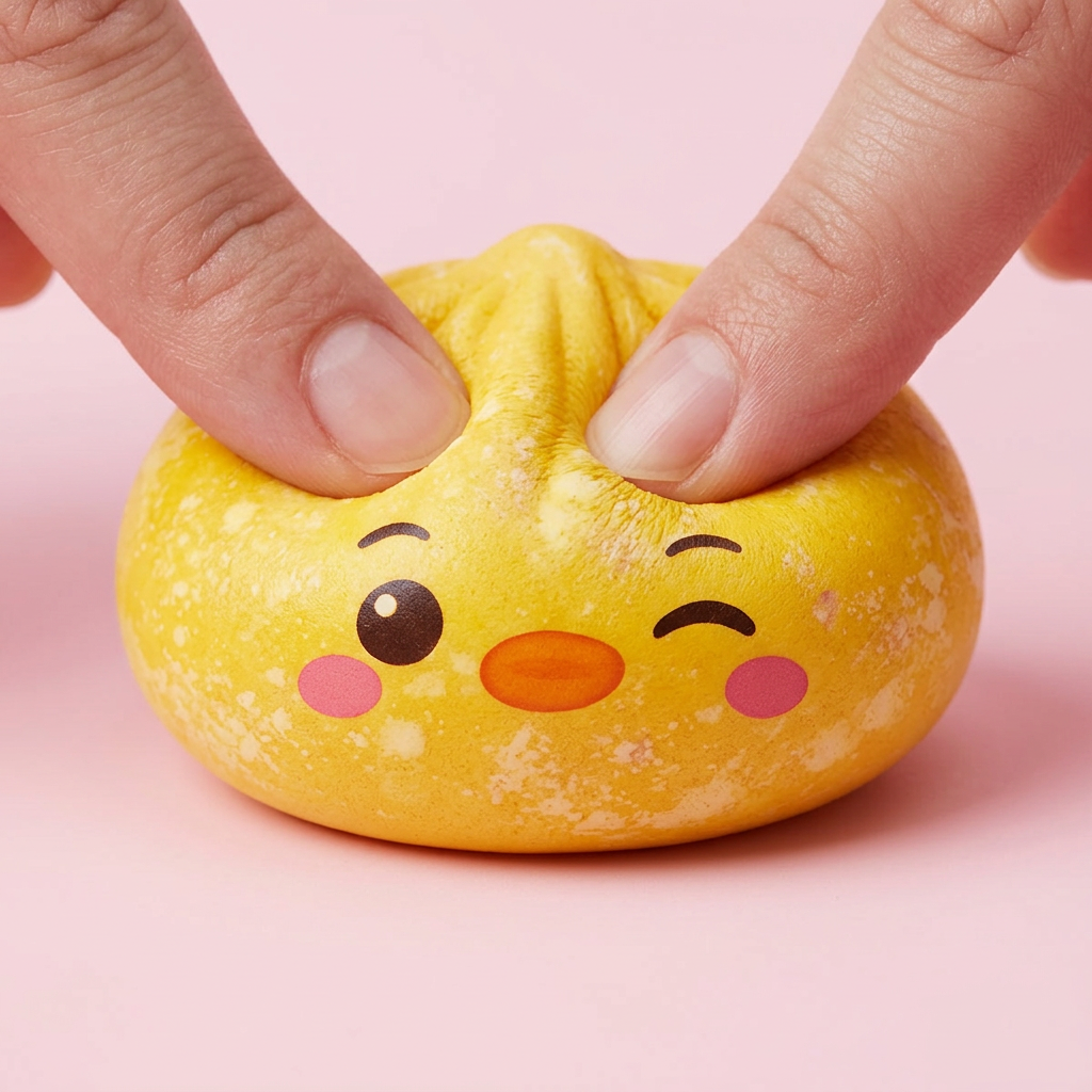 Squishy Dumpling Pinguino Giallo Burro — squishy antistress slow-rise kawaii