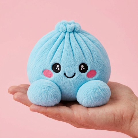 Squishy Dumpling Peluche Celeste — squishy antistress slow-rise kawaii