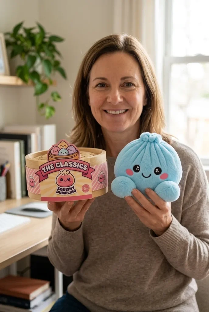 Squishy Dumpling Peluche Celeste — squishy antistress slow-rise kawaii