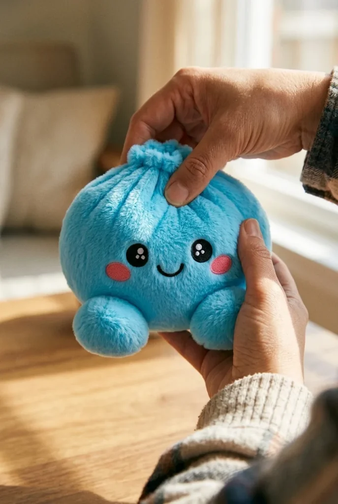Squishy Dumpling Peluche Celeste — squishy antistress slow-rise kawaii