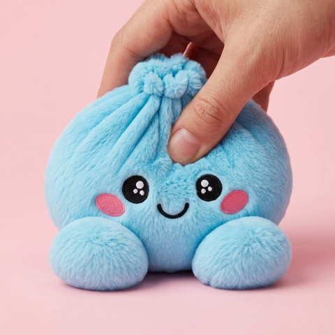 Squishy Dumpling Peluche Celeste — squishy antistress slow-rise kawaii