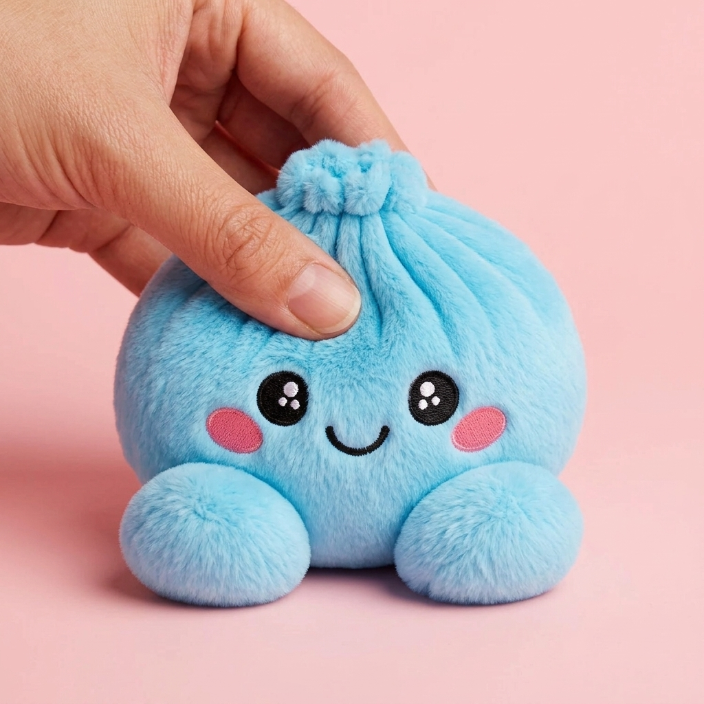 Squishy Dumpling Peluche Celeste — squishy antistress slow-rise kawaii