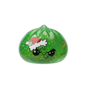 Dumpling Squishy Natale Scontroso Glitter Verde — squishy antistress slow-rise kawaii