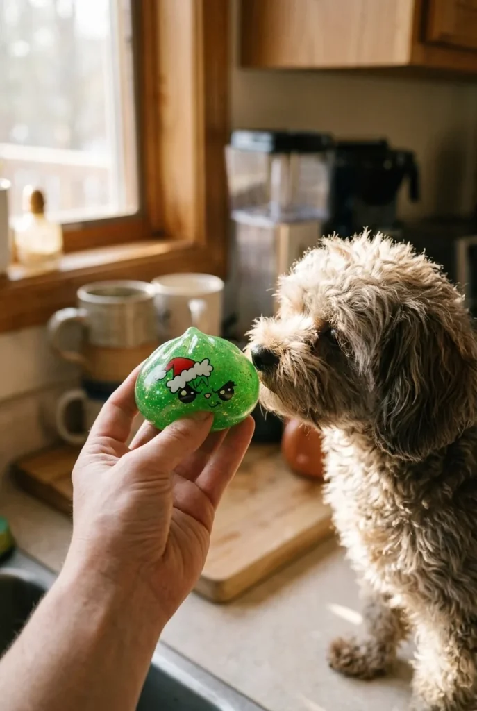 Dumpling Squishy Natale Scontroso Glitter Verde — squishy antistress slow-rise kawaii