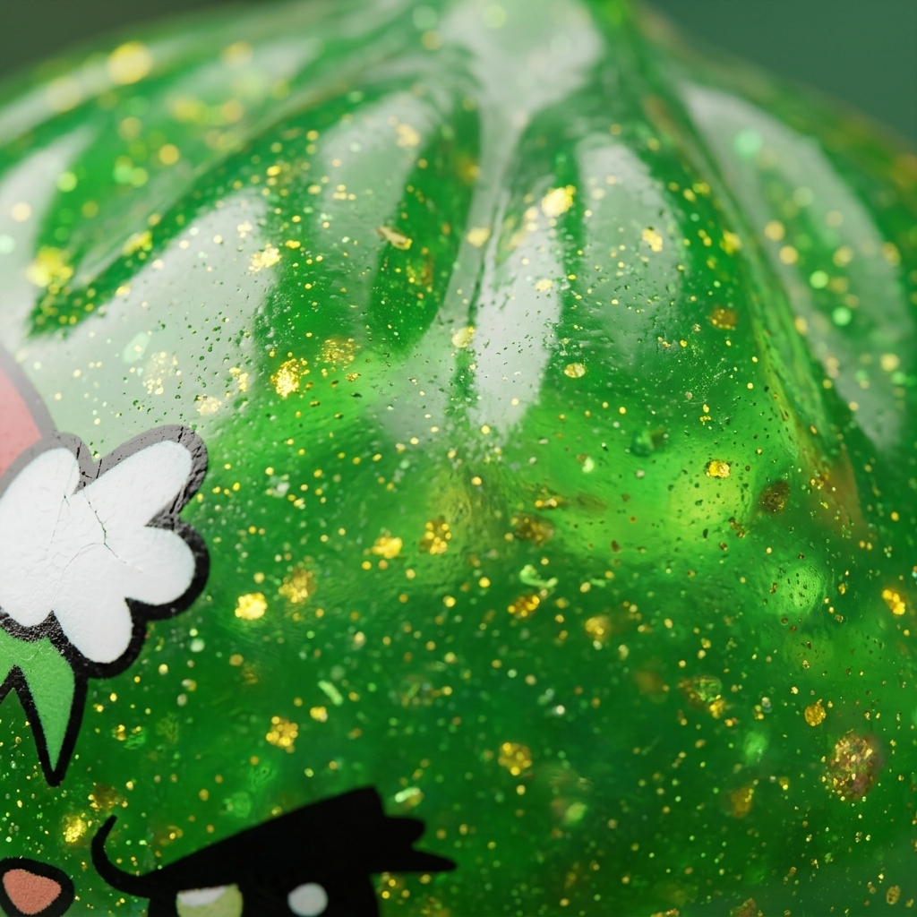 Dumpling Squishy Natale Scontroso Glitter Verde — squishy antistress slow-rise kawaii