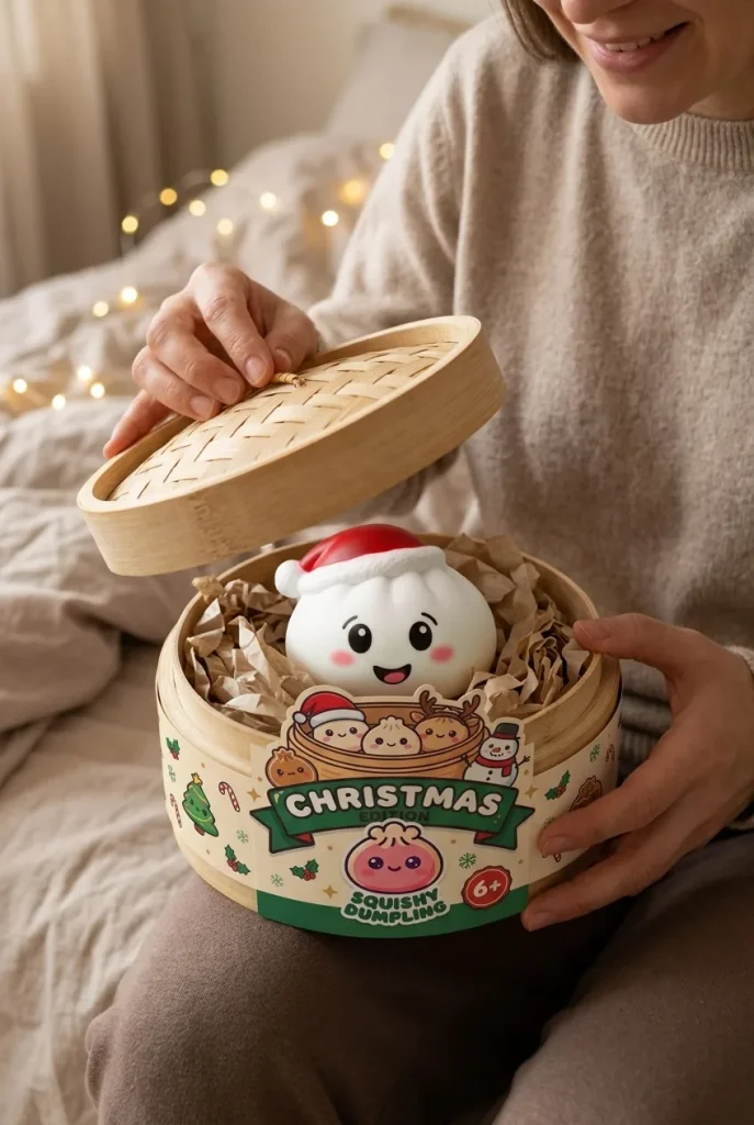Dumpling Squishy Cappello di Natale Set da 4 — squishy antistress slow-rise kawaii
