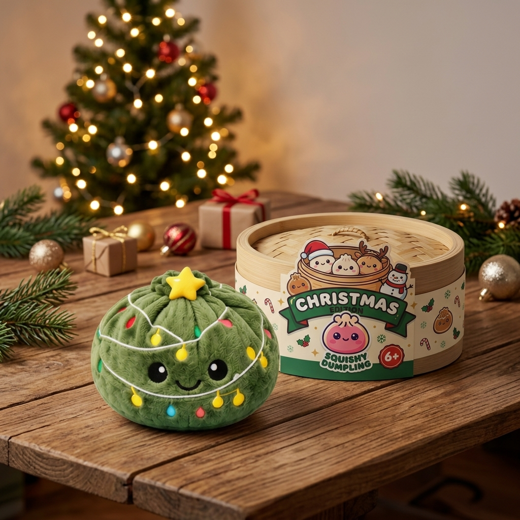 Christmas Tree Dumpling Squishy Scintillante — squishy antistress slow-rise kawaii
