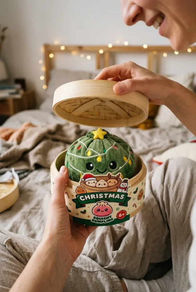 Christmas Tree Dumpling Squishy Scintillante — squishy antistress slow-rise kawaii