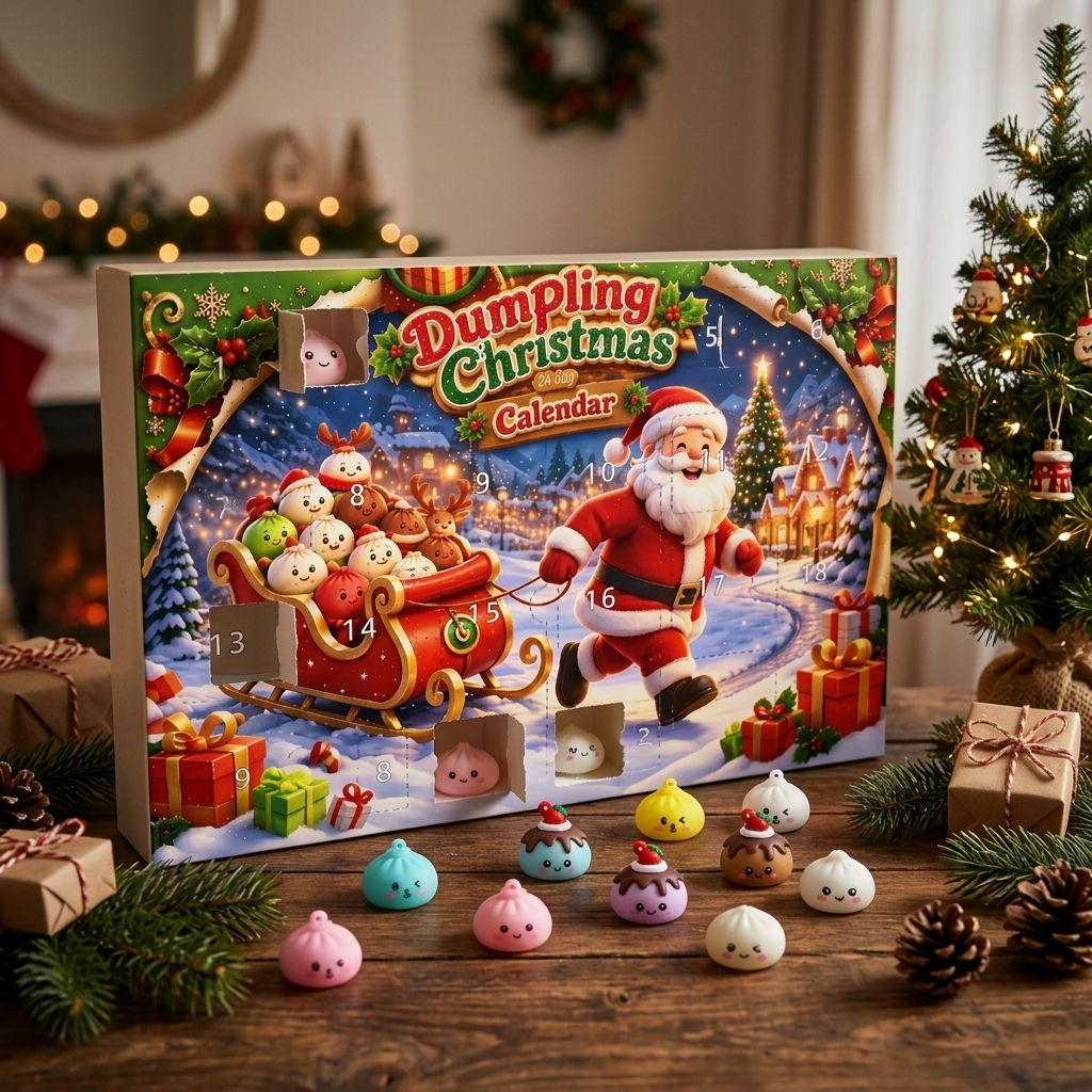 Calendario dell’Avvento Squishy Dumpling — squishy antistress slow-rise kawaii