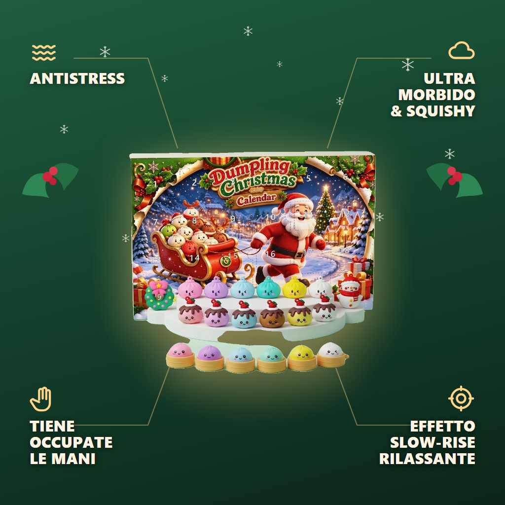 Calendario dell’Avvento Squishy Dumpling — squishy antistress slow-rise kawaii
