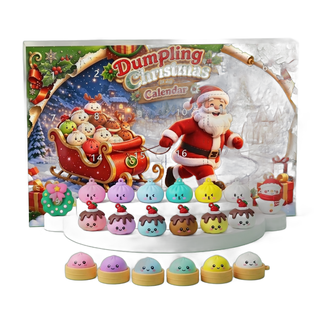 Calendario dell’Avvento Squishy Dumpling — squishy antistress slow-rise kawaii