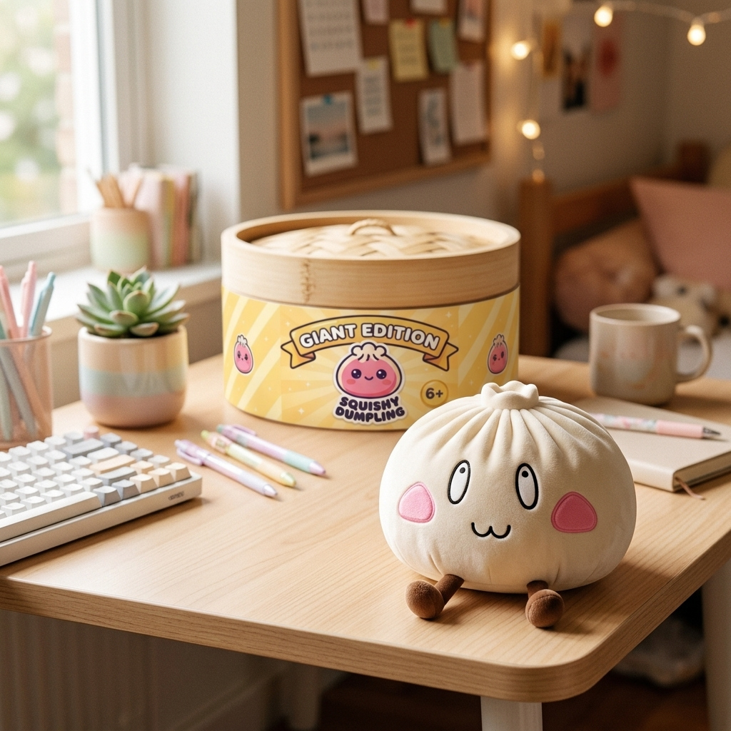 Giant Dumpling Squishy Faccia Felice — squishy antistress slow-rise kawaii