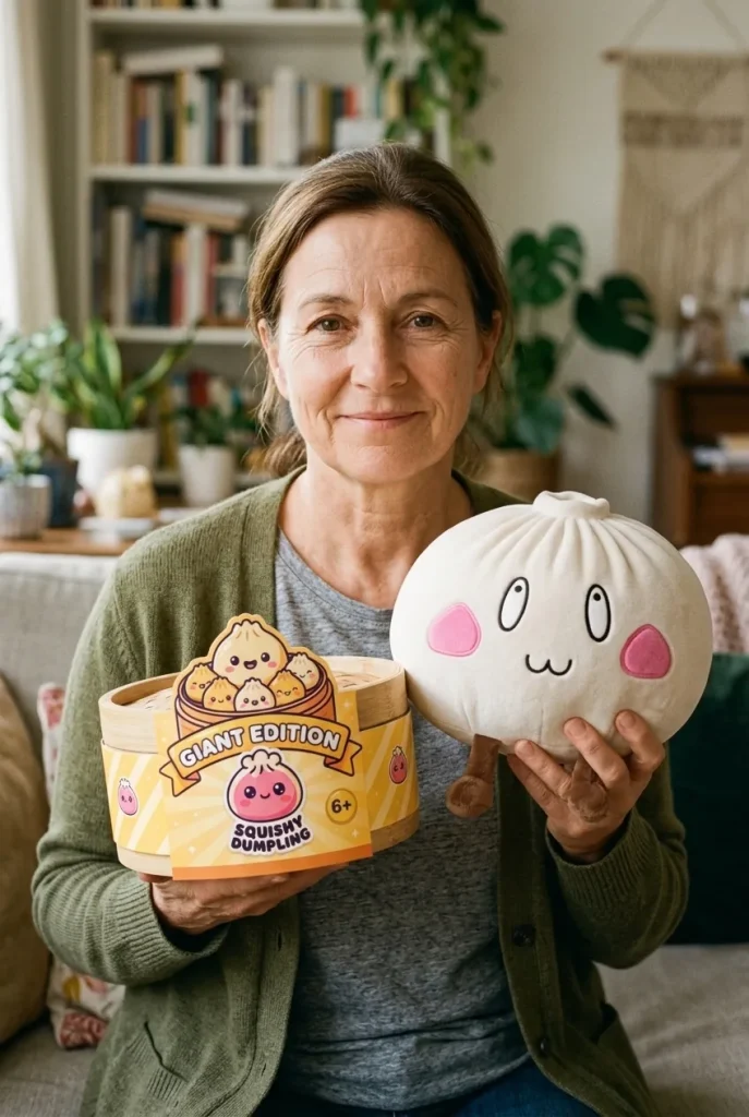 Giant Dumpling Squishy Faccia Felice — squishy antistress slow-rise kawaii