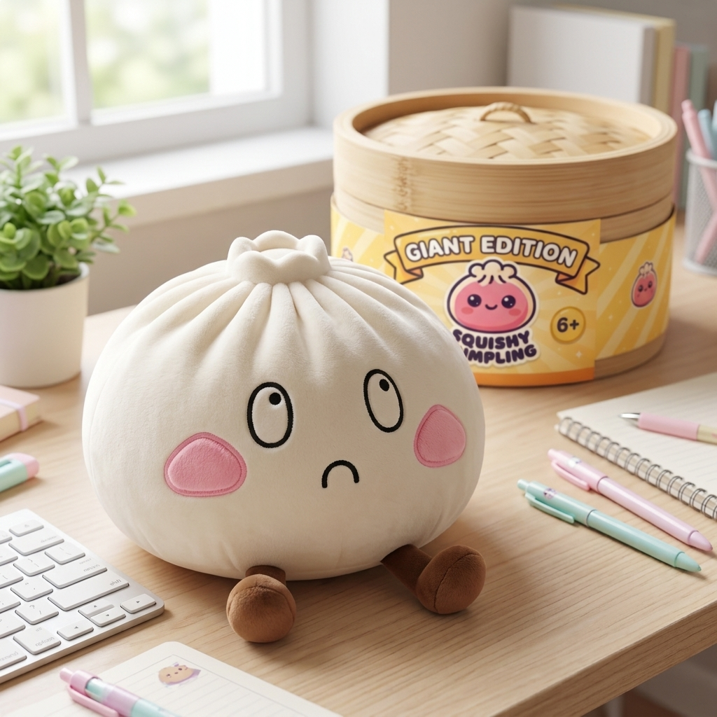 Squishy Dumpling Gigante Viso Triste — squishy antistress slow-rise kawaii