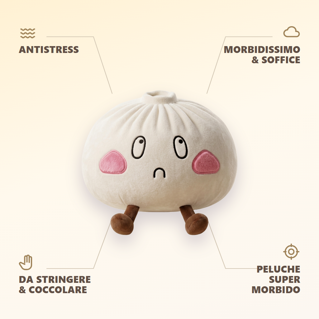 Squishy Dumpling Gigante Viso Triste — squishy antistress slow-rise kawaii