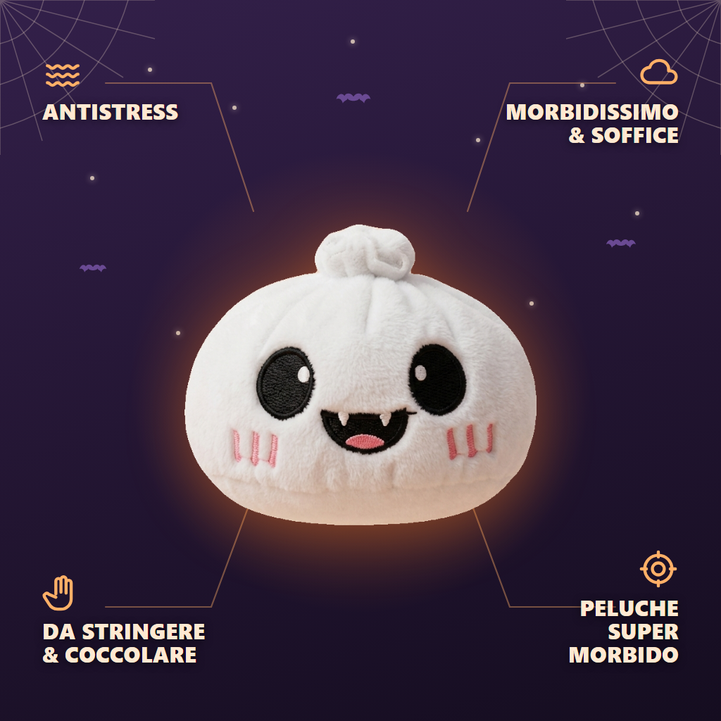 Squishy Dumpling Ghost Halloween Chiaro di Luna — squishy antistress slow-rise kawaii