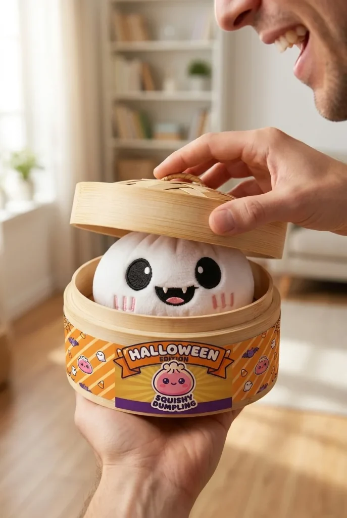 Squishy Dumpling Ghost Halloween Chiaro di Luna — squishy antistress slow-rise kawaii