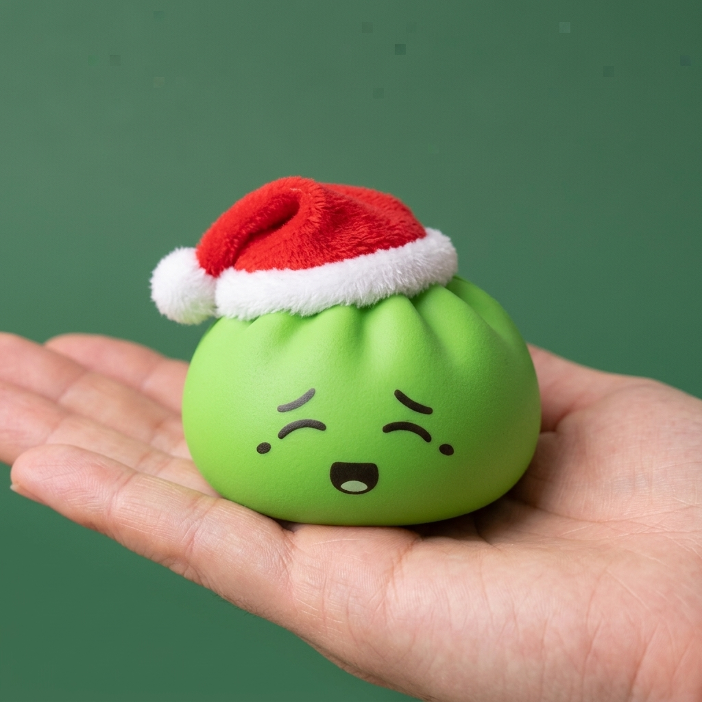 Squishy Dumpling Cappello di Natale Elfo Verde — squishy antistress slow-rise kawaii