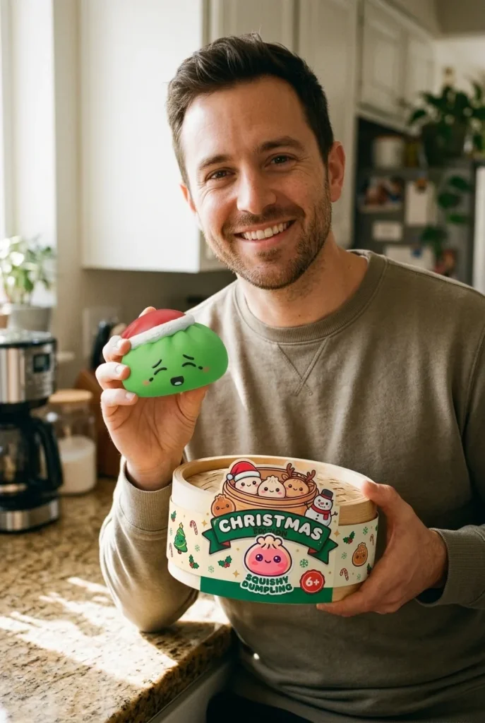 Squishy Dumpling Cappello di Natale Elfo Verde — squishy antistress slow-rise kawaii