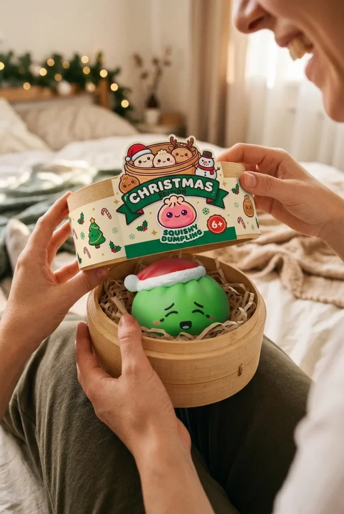 Squishy Dumpling Cappello di Natale Elfo Verde — squishy antistress slow-rise kawaii