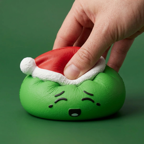 Squishy Dumpling Cappello di Natale Elfo Verde — squishy antistress slow-rise kawaii