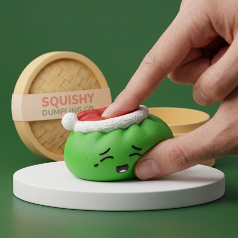 Squishy Dumpling Cappello di Natale Elfo Verde — squishy antistress slow-rise kawaii