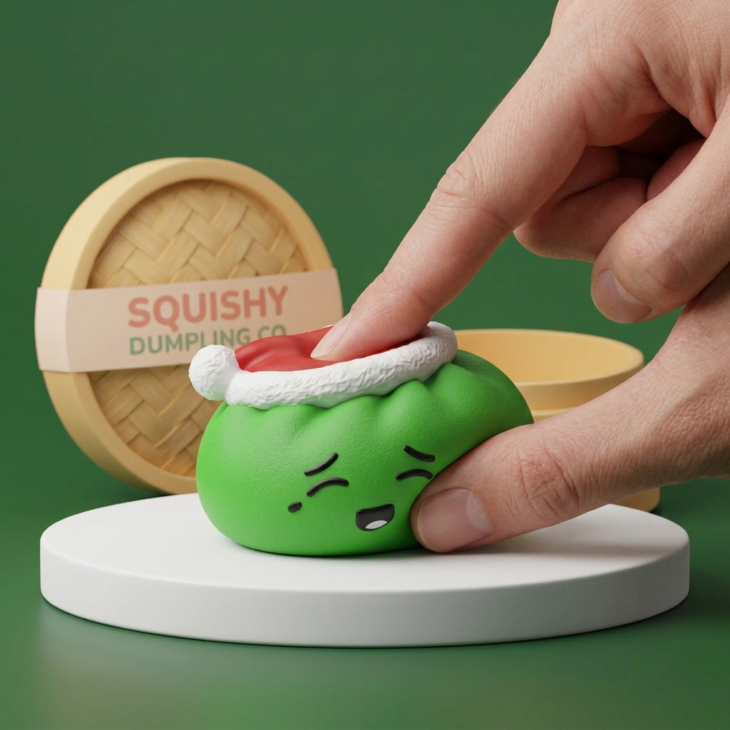 Squishy Dumpling Cappello di Natale Elfo Verde — squishy antistress slow-rise kawaii