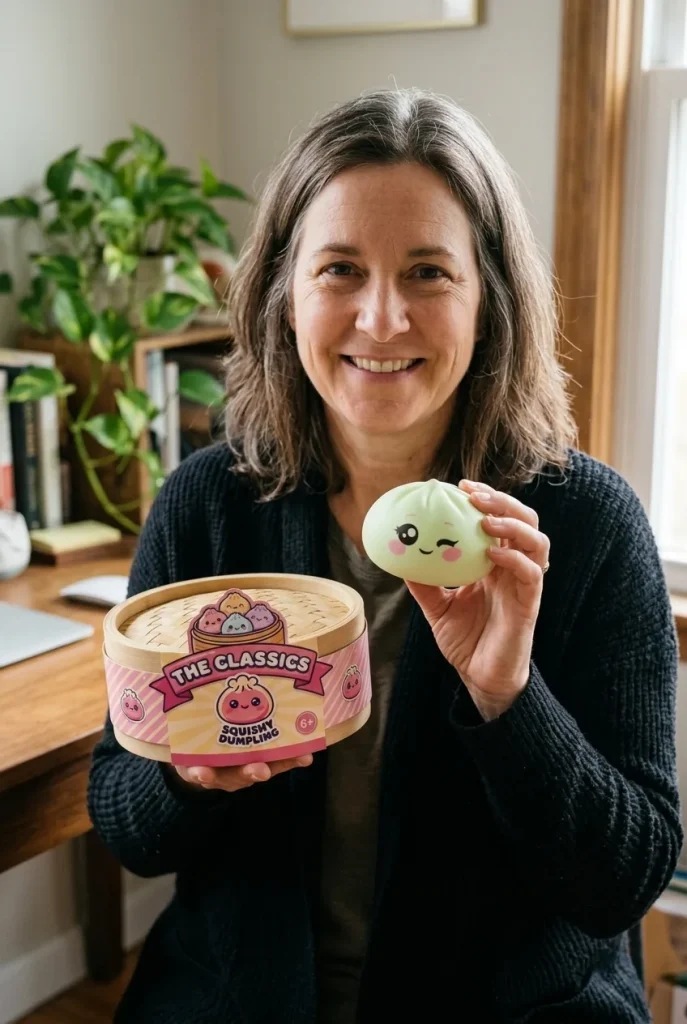 Dumpling Squishy Verde Pistacchio Occhiolino — squishy antistress slow-rise kawaii