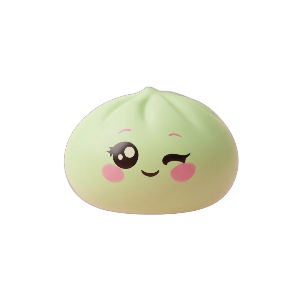 Dumpling Squishy Verde Pistacchio Occhiolino — squishy antistress slow-rise kawaii