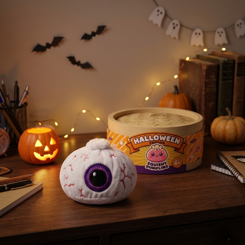Squishy Dumpling Halloween Occhio Viola — squishy antistress slow-rise kawaii