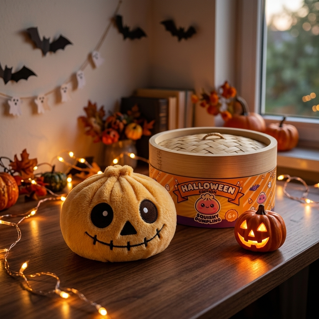 Dumpling Squishy Skeleton Halloween Sorridente — squishy antistress slow-rise kawaii