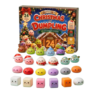 Calendario Avvento Squishy Dumpling Mochi Pan di Spezie — squishy antistress slow-rise kawaii