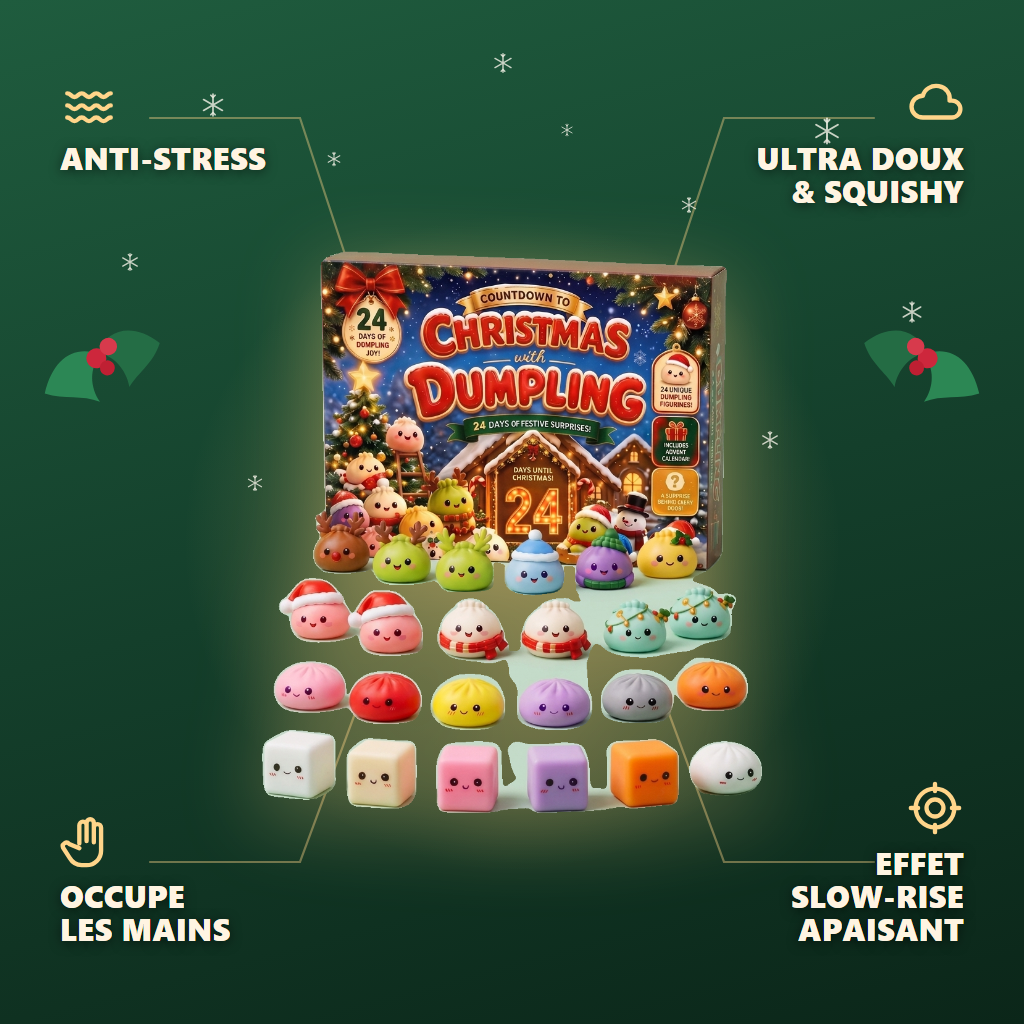 Calendario Avvento Squishy Dumpling Mochi Pan di Spezie — squishy antistress slow-rise kawaii