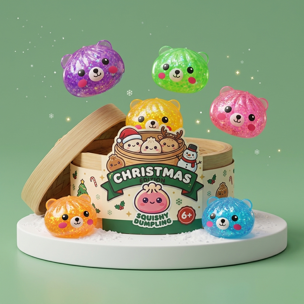 Dumpling Squishy Orso Mystery Glitter — squishy antistress slow-rise kawaii