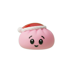 Dumpling Squishy Cappello di Natale Rosa Zucchero — squishy antistress slow-rise kawaii
