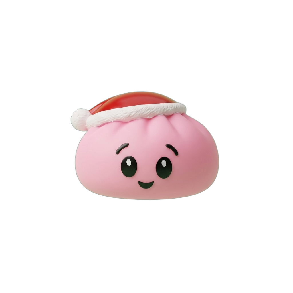 Dumpling Squishy Cappello di Natale Rosa Zucchero — squishy antistress slow-rise kawaii