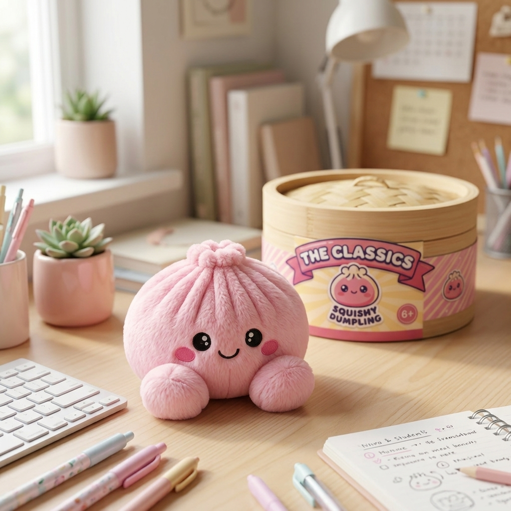 Dumpling Squishy Peonia Rosa Peluche — squishy antistress slow-rise kawaii