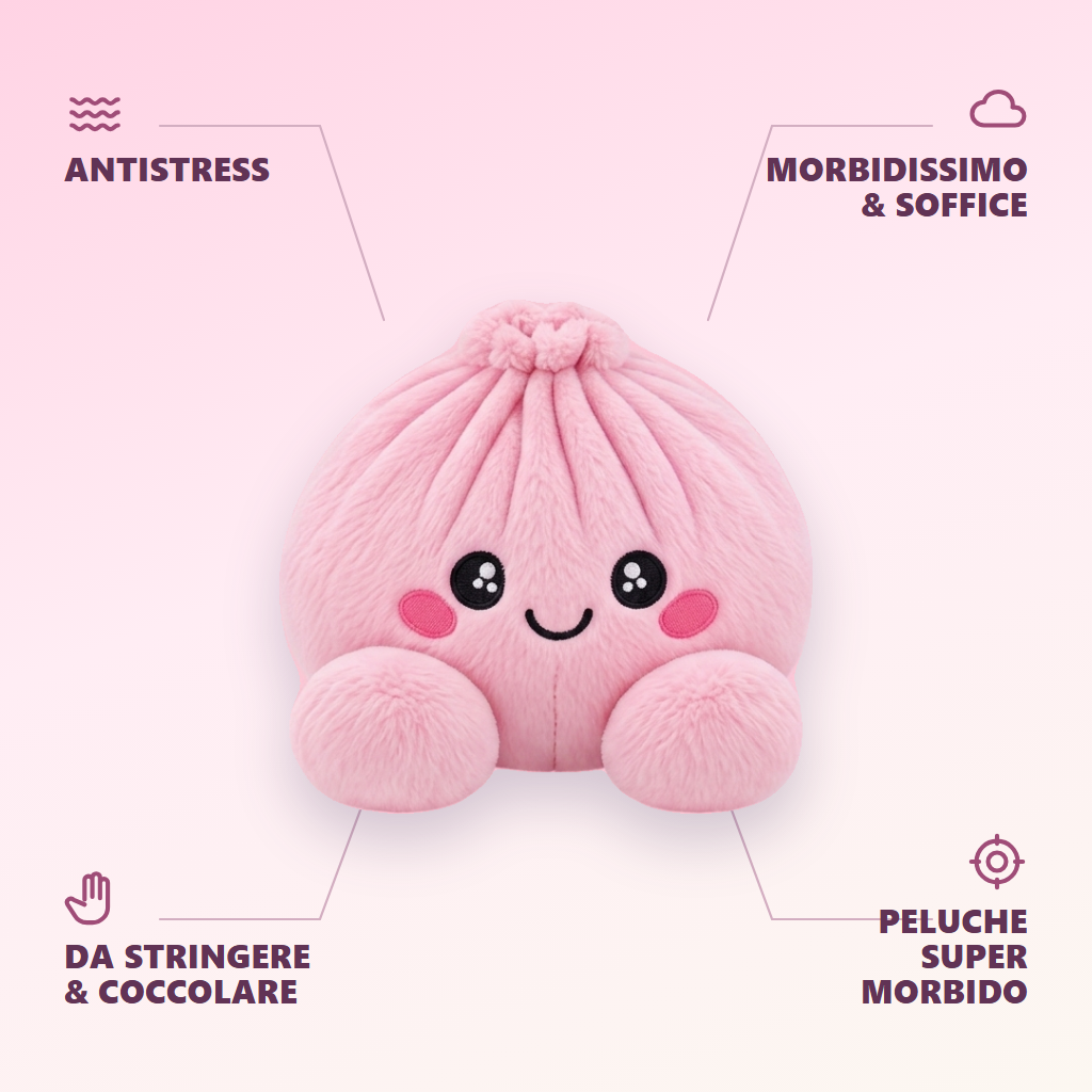 Dumpling Squishy Peonia Rosa Peluche — squishy antistress slow-rise kawaii