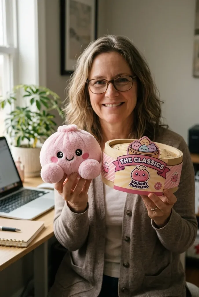 Dumpling Squishy Peonia Rosa Peluche — squishy antistress slow-rise kawaii