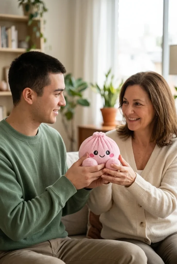Dumpling Squishy Peonia Rosa Peluche — squishy antistress slow-rise kawaii