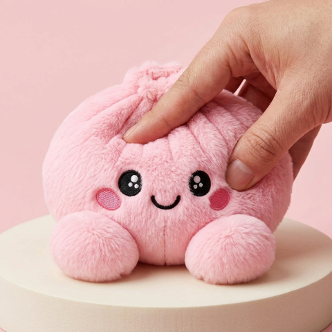 Dumpling Squishy Peonia Rosa Peluche — squishy antistress slow-rise kawaii