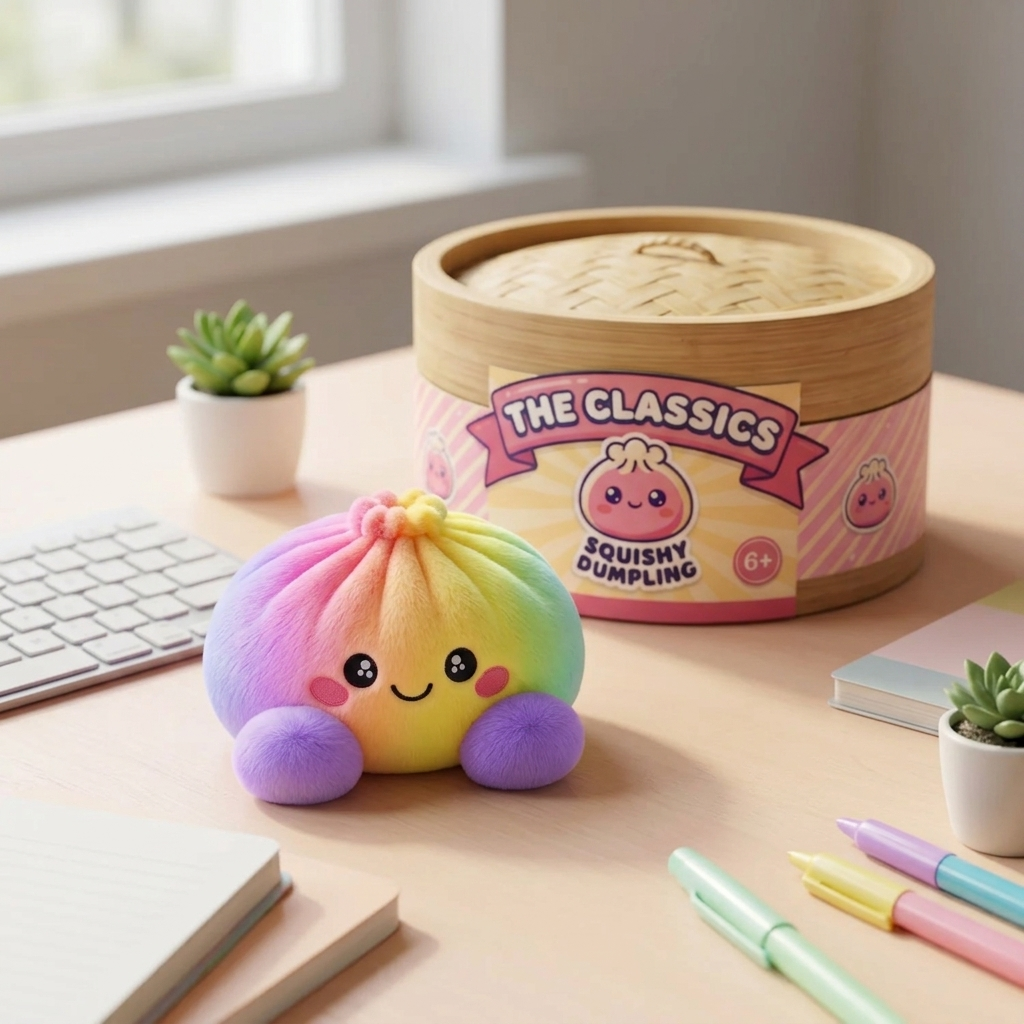 Rainbow Dumpling Squishy Pastello — squishy antistress slow-rise kawaii