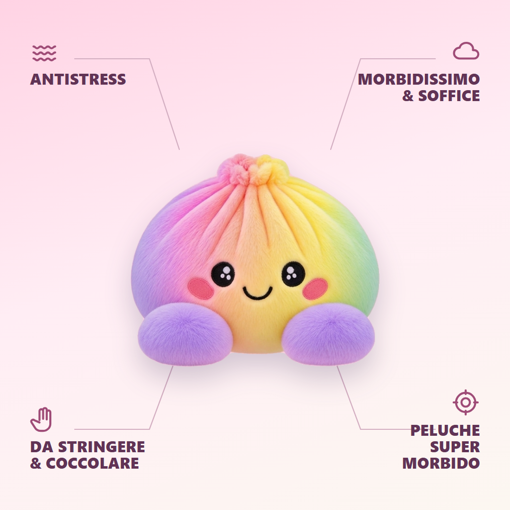 Rainbow Dumpling Squishy Pastello — squishy antistress slow-rise kawaii
