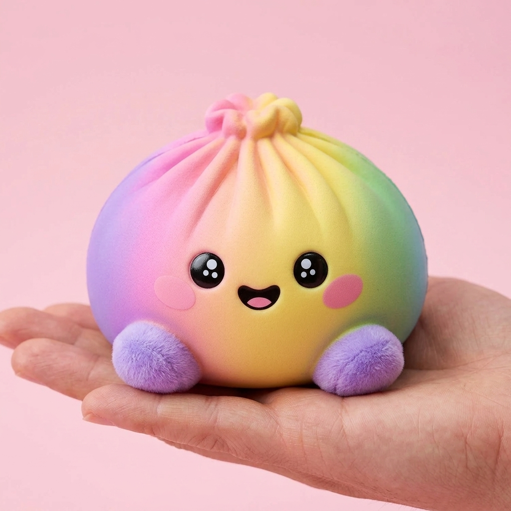 Rainbow Dumpling Squishy Pastello — squishy antistress slow-rise kawaii