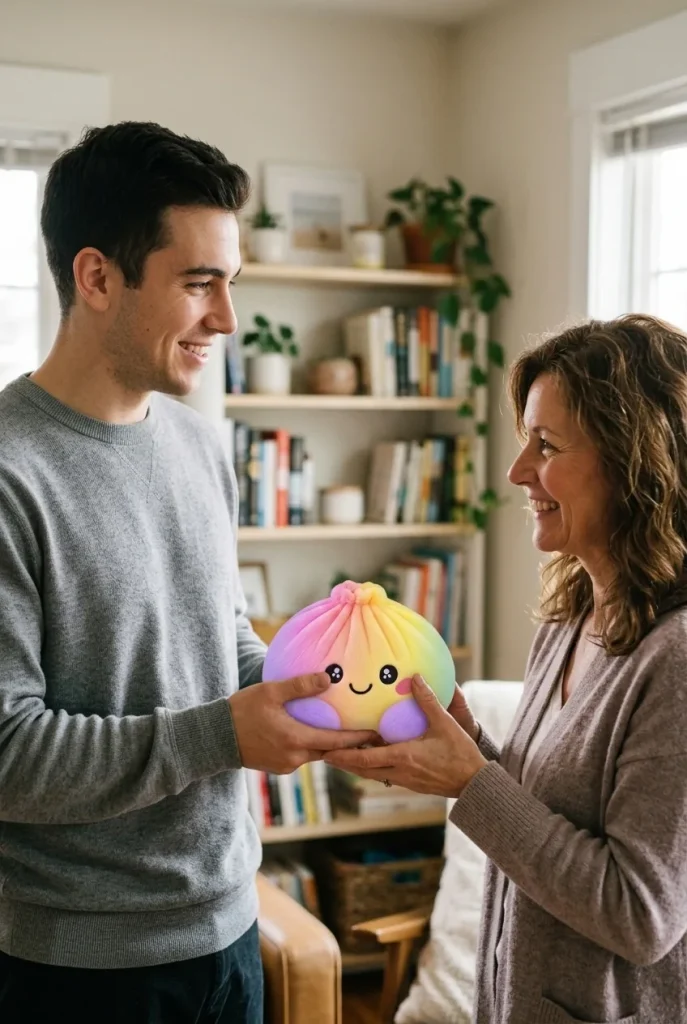 Rainbow Dumpling Squishy Pastello — squishy antistress slow-rise kawaii